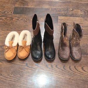 Lot of 3 Size 11 little girls boots/shoes
